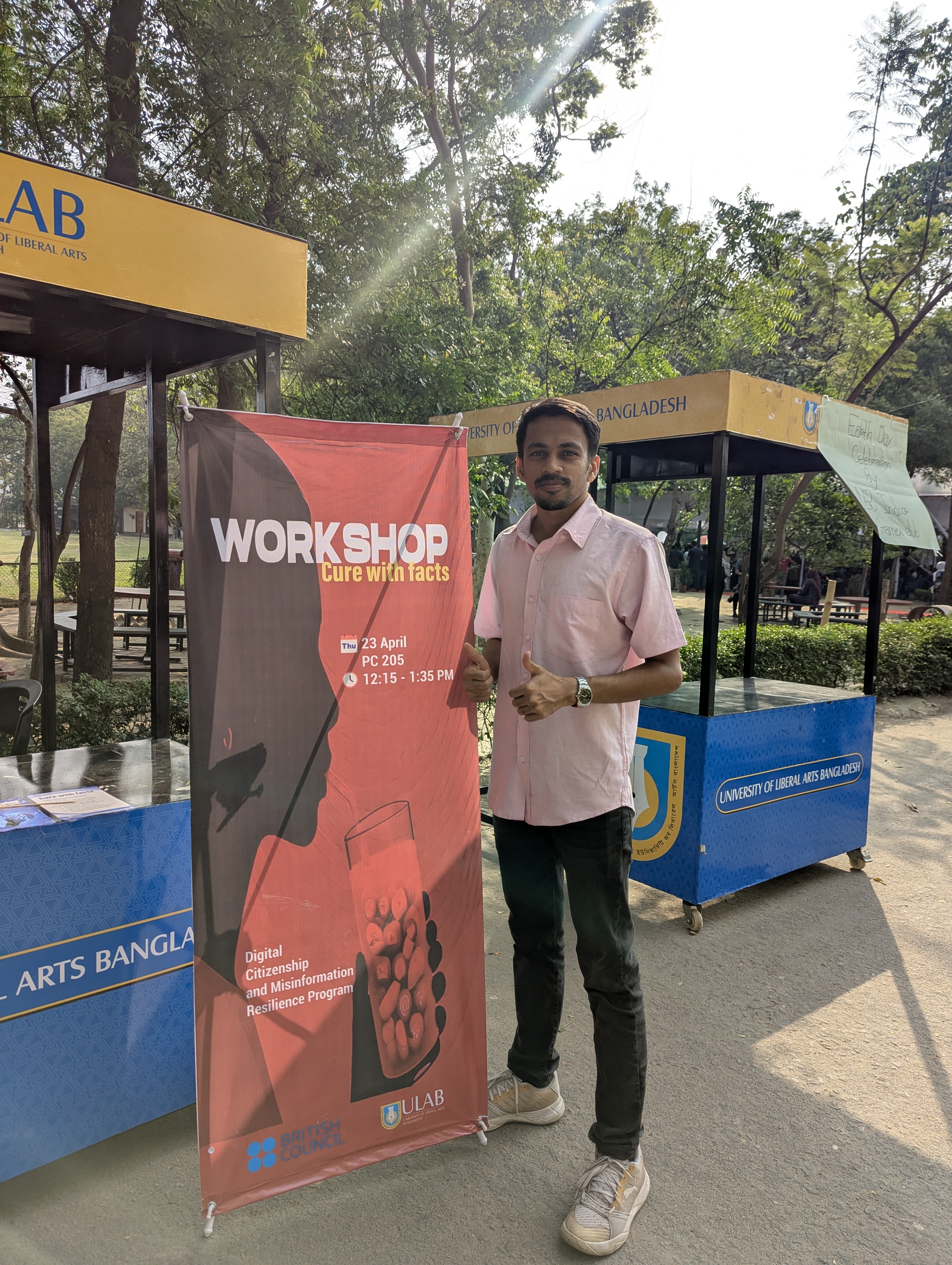 Cure with Facts workshop banner, in collaboration with the British Council